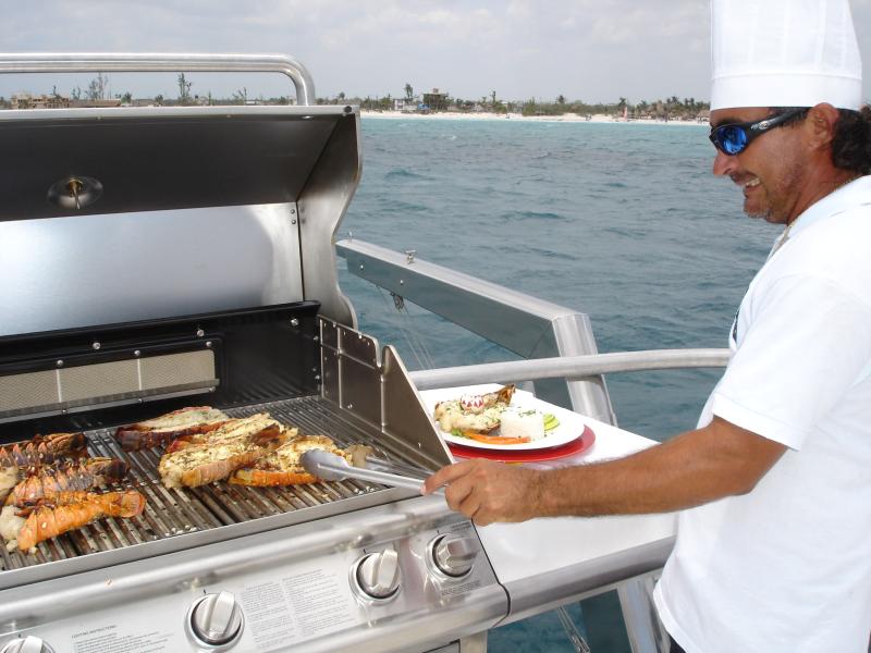 yacht charter fresh grilled seafood