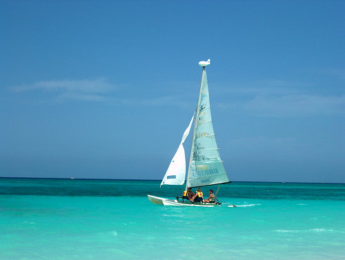 Hobiecat rent cancun sailing by hour with crew or windsurf w…